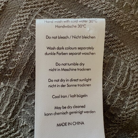 Wrap London Women's Size 14 Taupe Short Sleeve Binding Pointelle Knit Cardigan - Picture 11 of 11